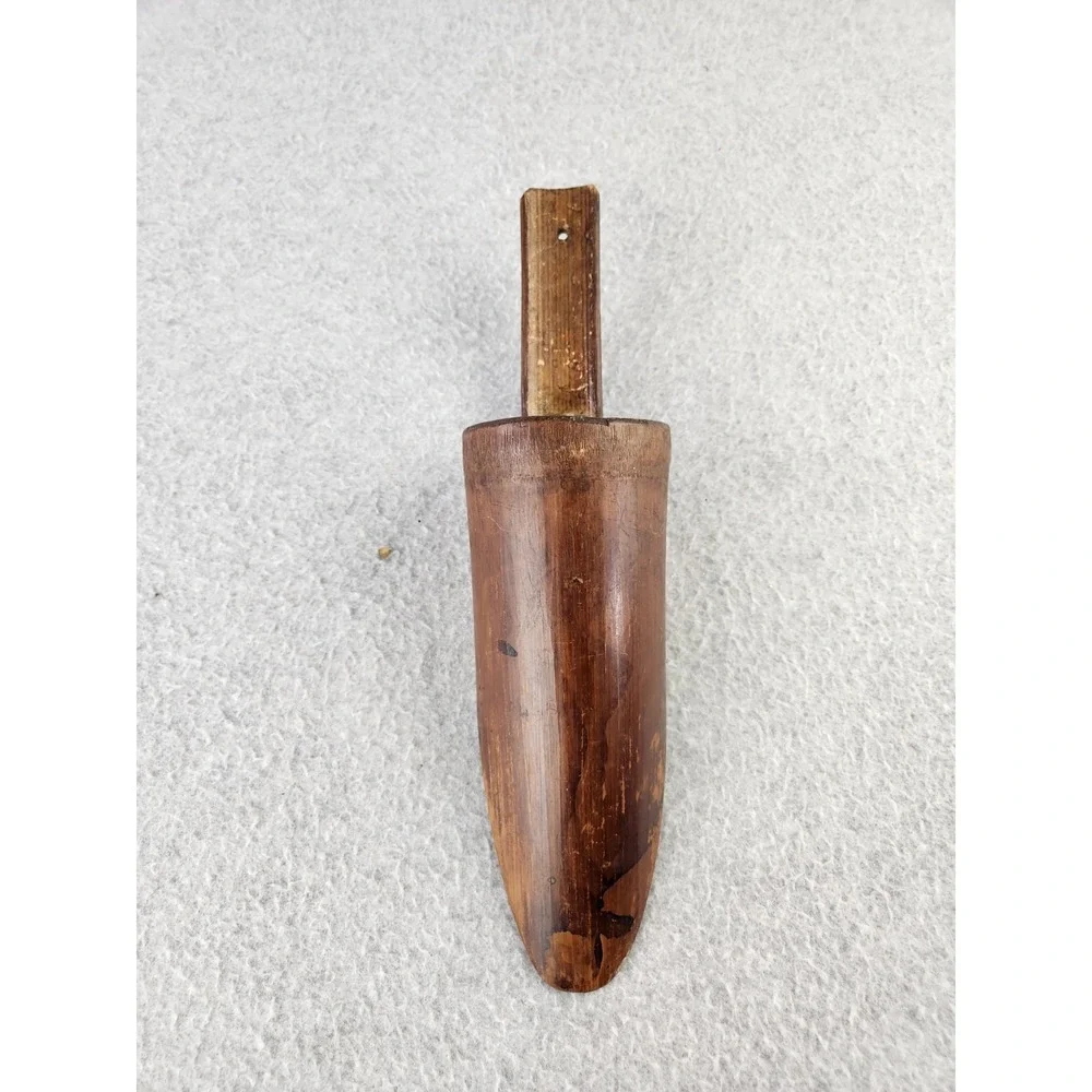 Vtg Primitive Wooden Bamboo? Farm Scoop Spoon Merchant Shovel Rustic * Damaged *